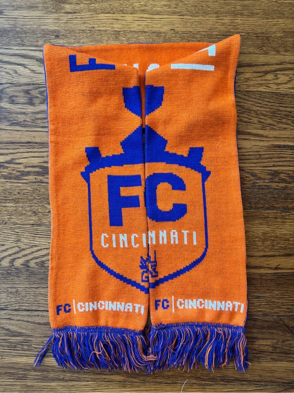 FC CINCINNATI SOCCER FAN Blue and Orange Scarf - Official Team Fan Scarf
